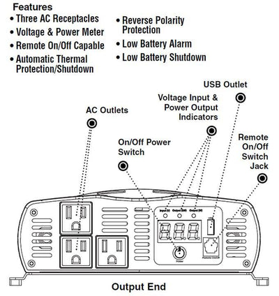Cobra 1500-3000 Watts DC to AC Car Power Inverter w/ 3 Outlets & USB (Open Box)