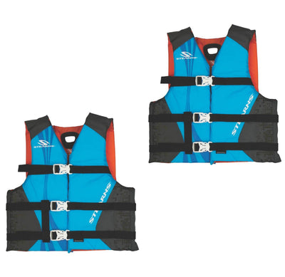 (2) COLEMAN Stearns Youth Life Jacket Flotation Vests - 50-90 lbs