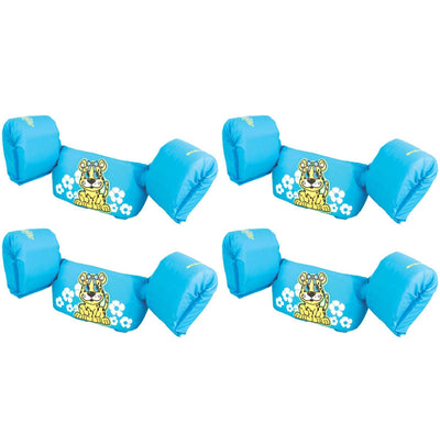 (4) COLEMAN Stearns Kids Puddle Jumper Swimming Life Jacket Vests | Blue Cheetah