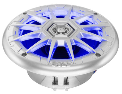 BOSS Audio MRGB65 6.5" 200W Boat Marine RGB LED Light Speakers Silver (1 Pair)