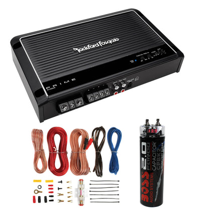 Rockford Fosgate R150X2 2 Channel Amp Car Amplifier + Wiring Kit + Capacitor