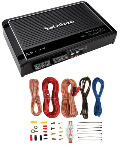 Rockford Fosgate R150X2 2 Channel Amp Car Amplifier + Wiring Kit + Capacitor