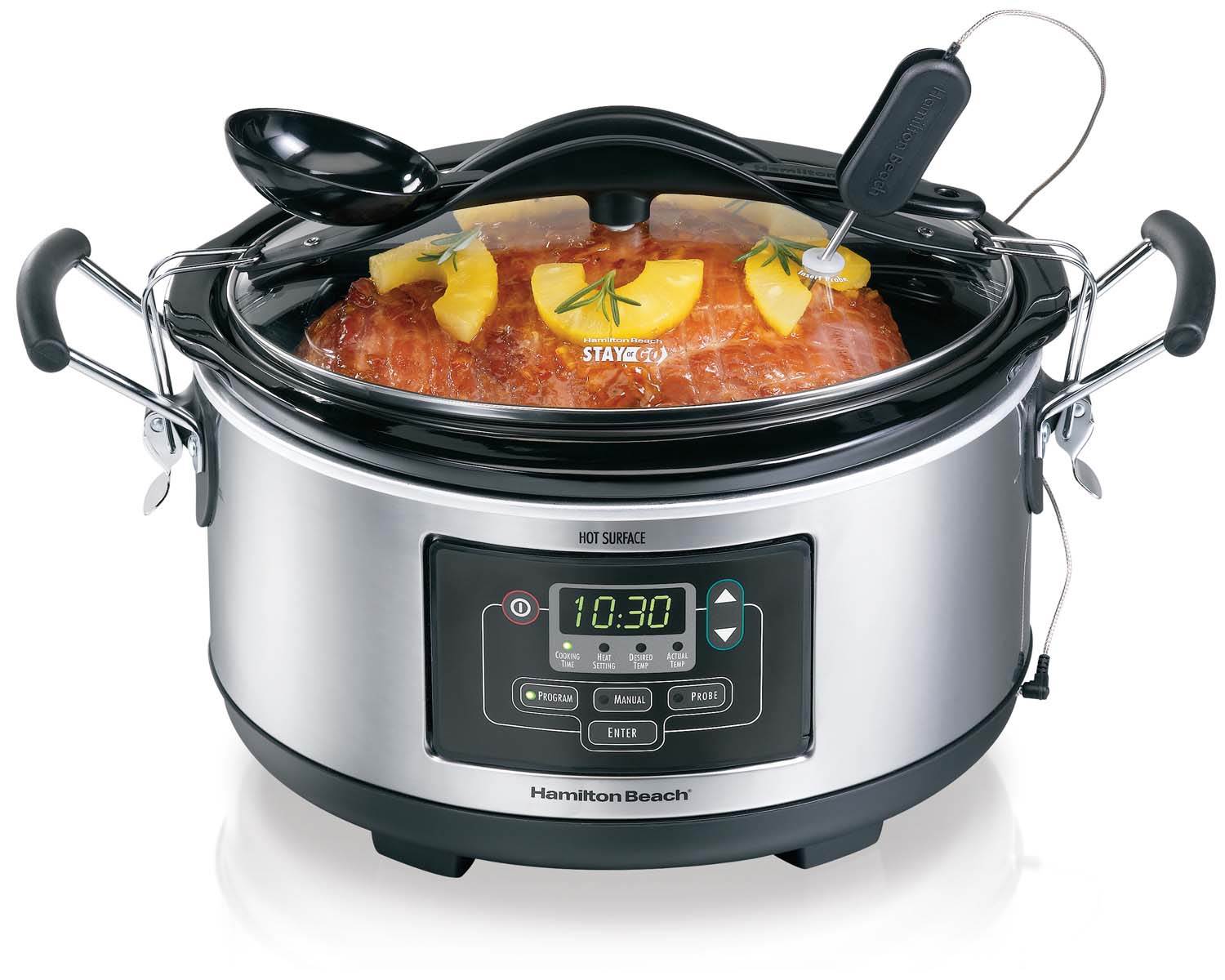 Hamilton Beach Digital Set n' Forget 6 Qt  Slow Cooker & Spoon- Open Box
