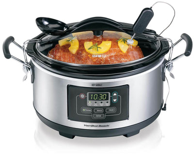 Hamilton Beach Digital Set n' Forget 6 Qt  Slow Cooker & Spoon- Open Box