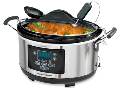 Hamilton Beach Digital Set n' Forget 6 Qt  Slow Cooker & Spoon- Open Box