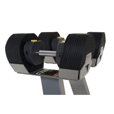 MX Select MX-55 Pro Style Adjustable Dumbbell Set w/ 10 to 55 Pound Range, Black
