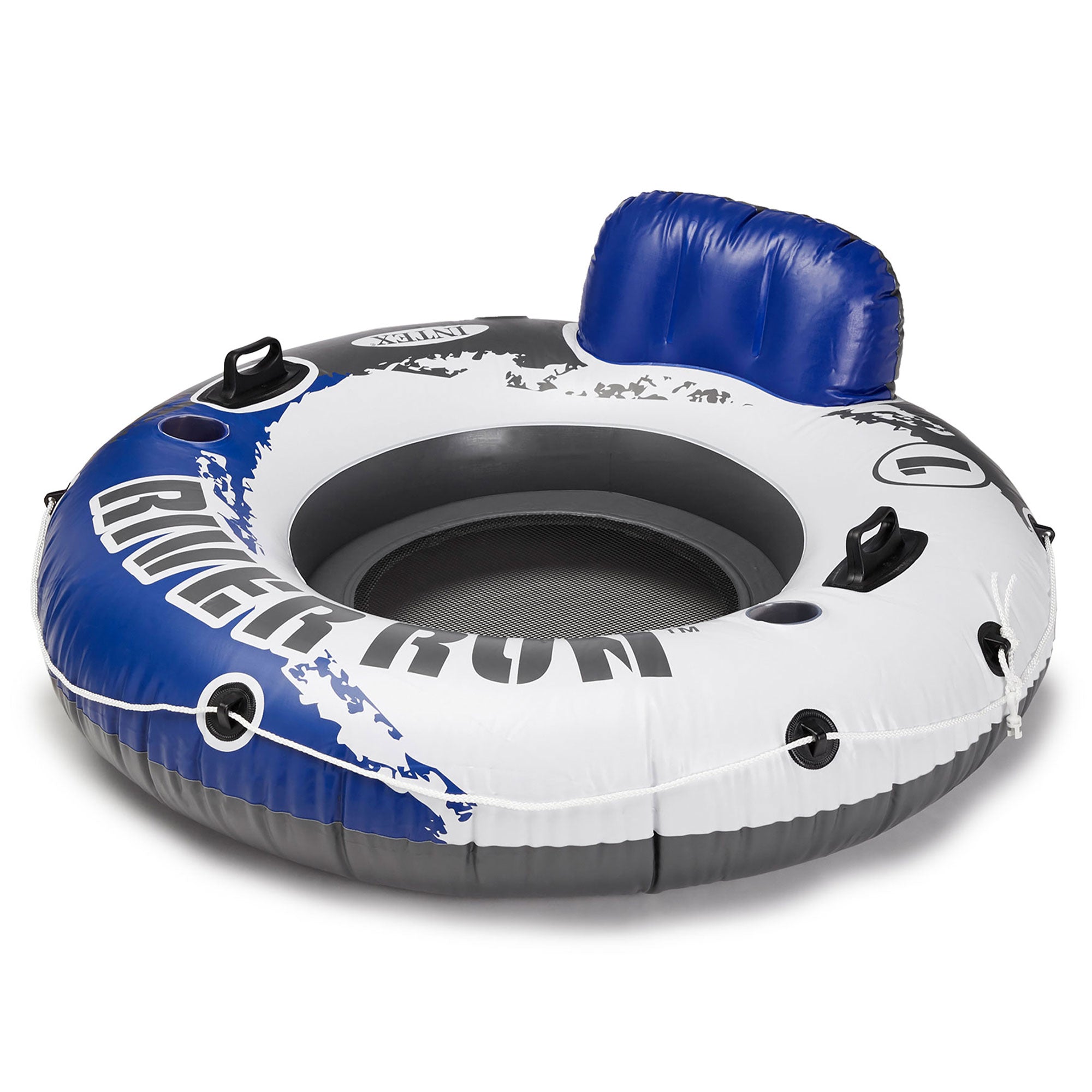 Intex River Run Inflatable Floating Water Tube (4 Pack) with Mega Chill Cooler
