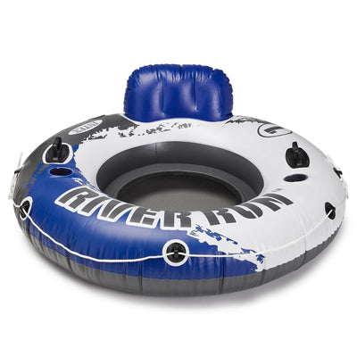Intex River Run Inflatable Floating Water Tube (4 Pack) with Mega Chill Cooler