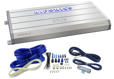 Hifonics Zeus ZRX3216.1D 3200 Watt RMS Monoblock Amp Class D Amplifier + Wiring
