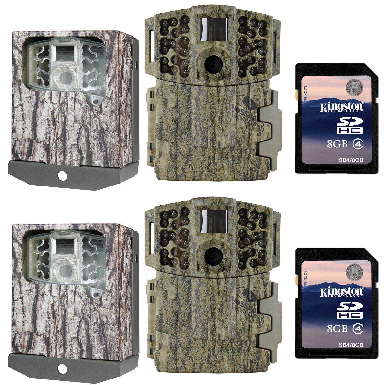 (2) MOULTRIE Game Spy M-880 Gen2 Low Glow Cameras + Security Boxes + SD Cards