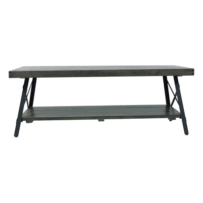 Emerald Home Chandler 48 In Long Rustic Open Storage Coffee Table, Gray (Used)