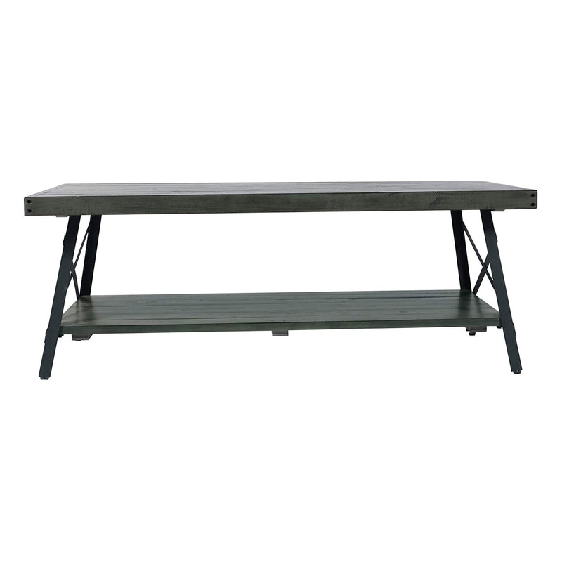 Wallace & Bay Chandler 48 In Rustic Open Storage Table, Antique Gray (For Parts)
