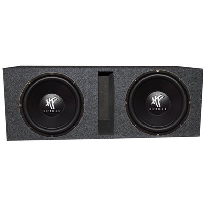 HIFONICS 12" 1600W Car Audio Subwoofer Speaker, 2 Pack & QPower Ported Enclosure - VMInnovations