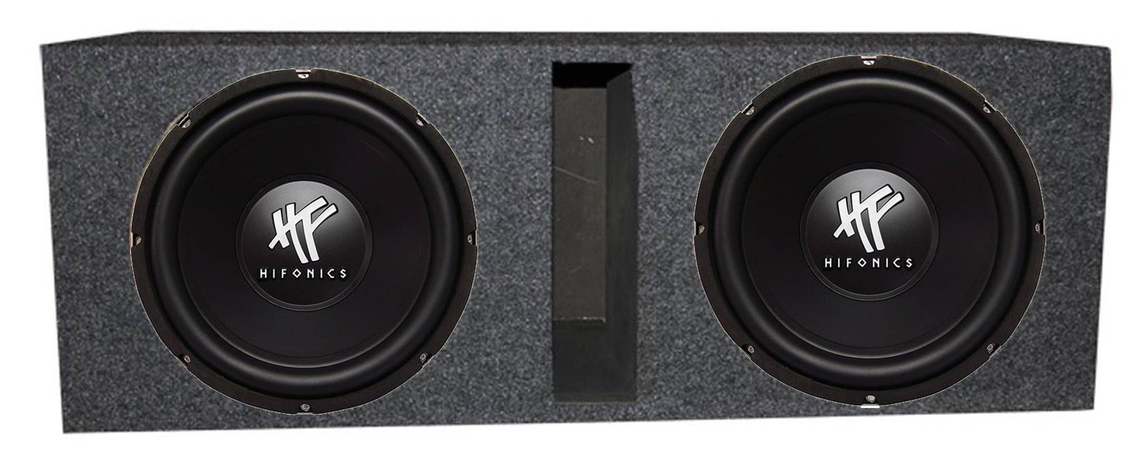 HIFONICS 12" 1600W Car Audio Subwoofer Speaker, 2 Pack & QPower Ported Enclosure - VMInnovations