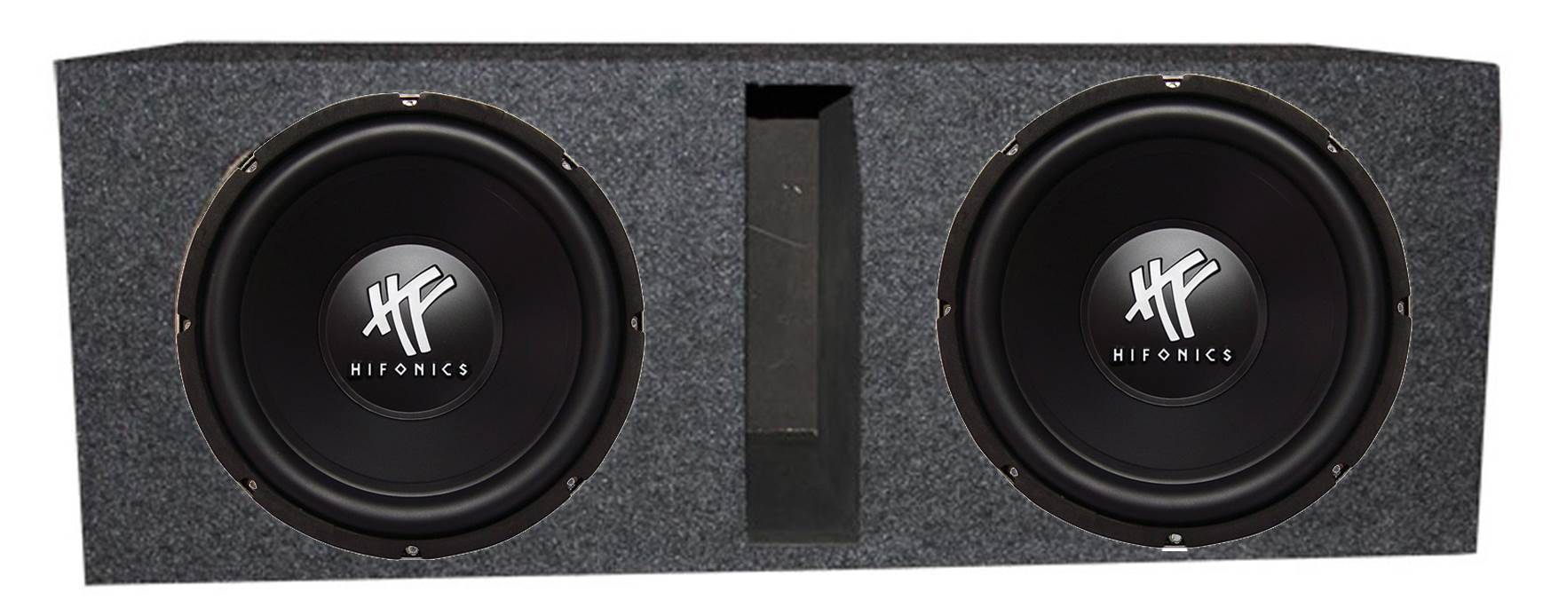 HIFONICS 12" 1600W Car Audio Subwoofer Speaker, 2 Pack & QPower Ported Enclosure - VMInnovations