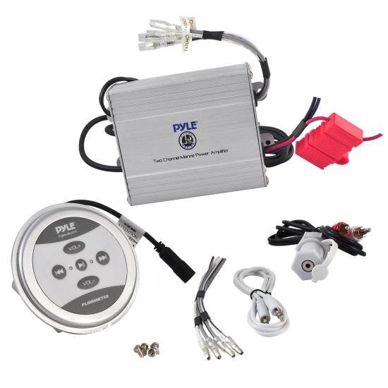 NEW Pyle PLMRMBT5S Marine Bluetooth 600 Watt 2 Channel Waterproof Boat Amplifier