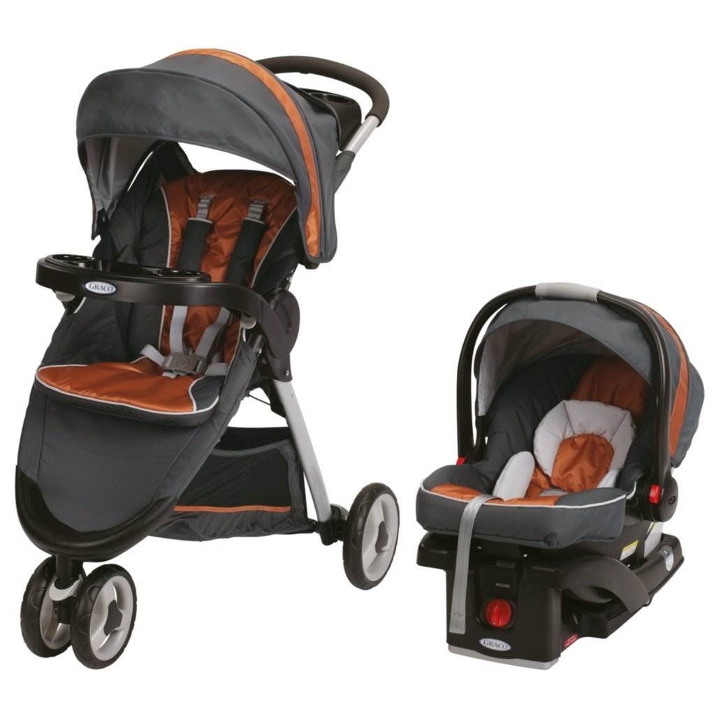 Graco FastAction Fold Stroller Click Connect Travel System Tangerine - Open Box