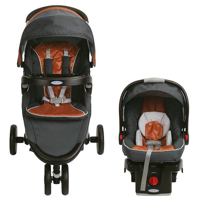Graco FastAction Fold Stroller Click Connect Travel System Tangerine - Open Box