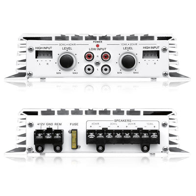 Pyle PLMRA410BT Bluetooth 400W 4 Channel Waterproof Marine Amplifier (2 Pack)