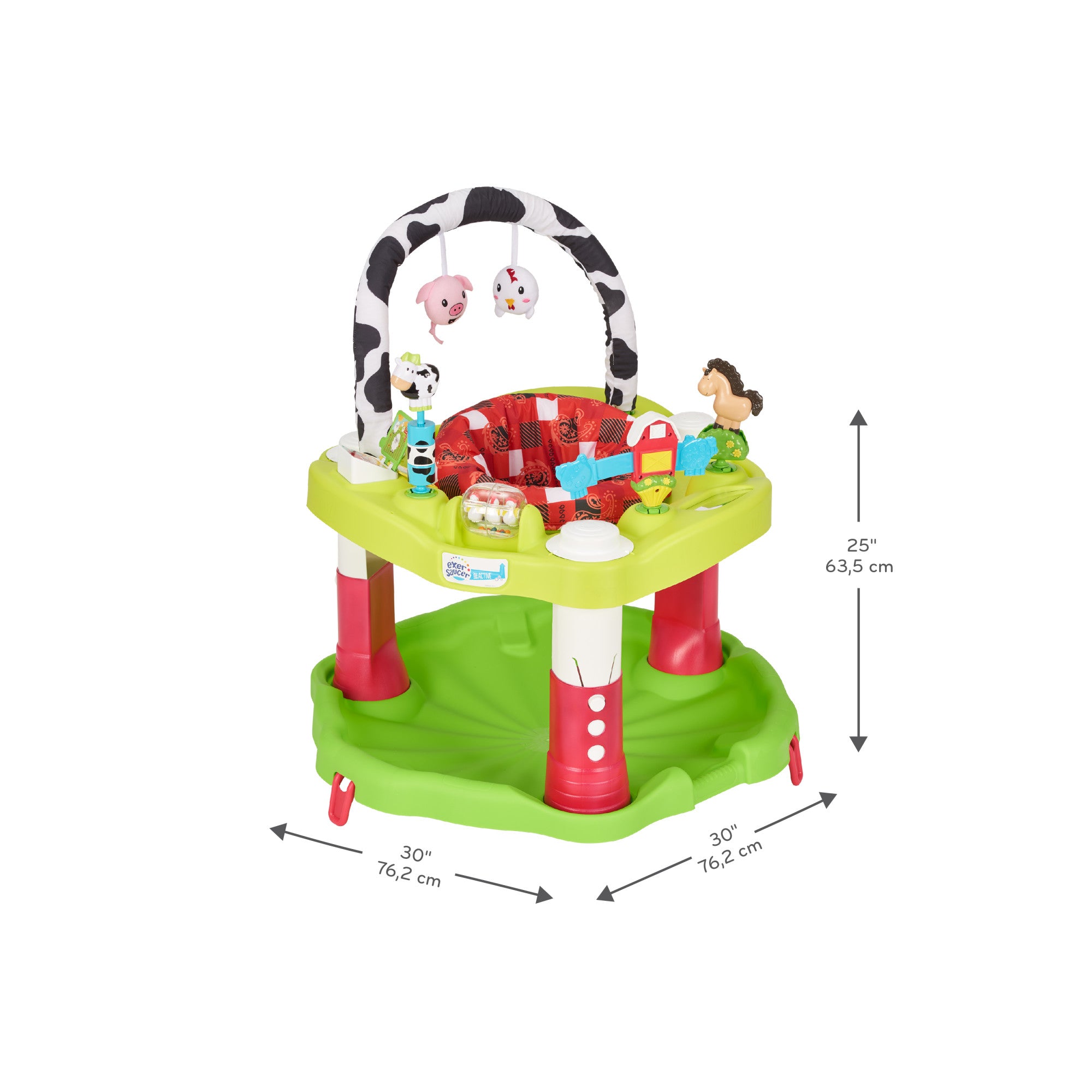 Evenflo ExerSaucer Playful Baby Bouncer Saucer Activity Center, Green (Open Box)