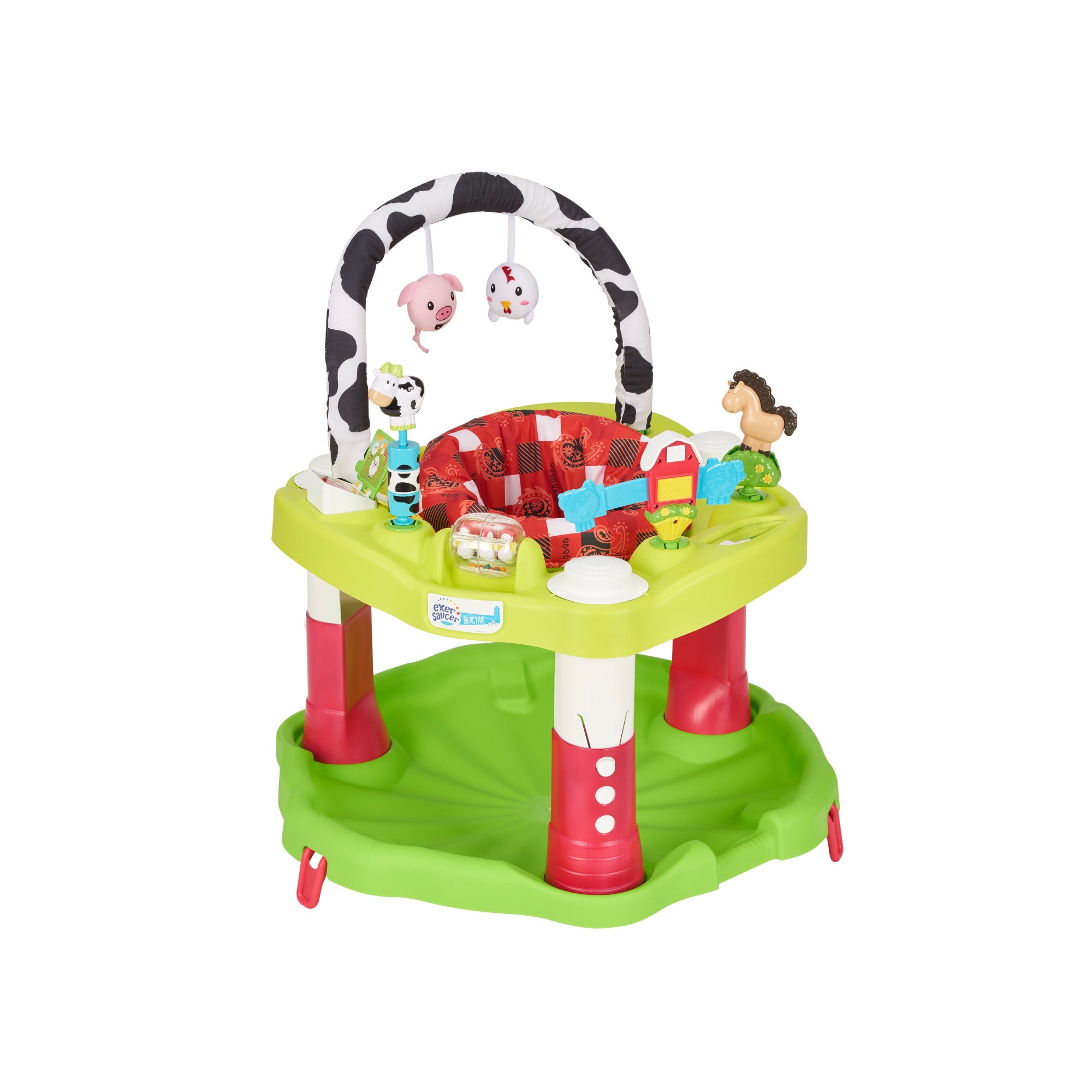 Evenflo ExerSaucer Playful Baby Bouncer Saucer Activity Center, Green (Open Box)