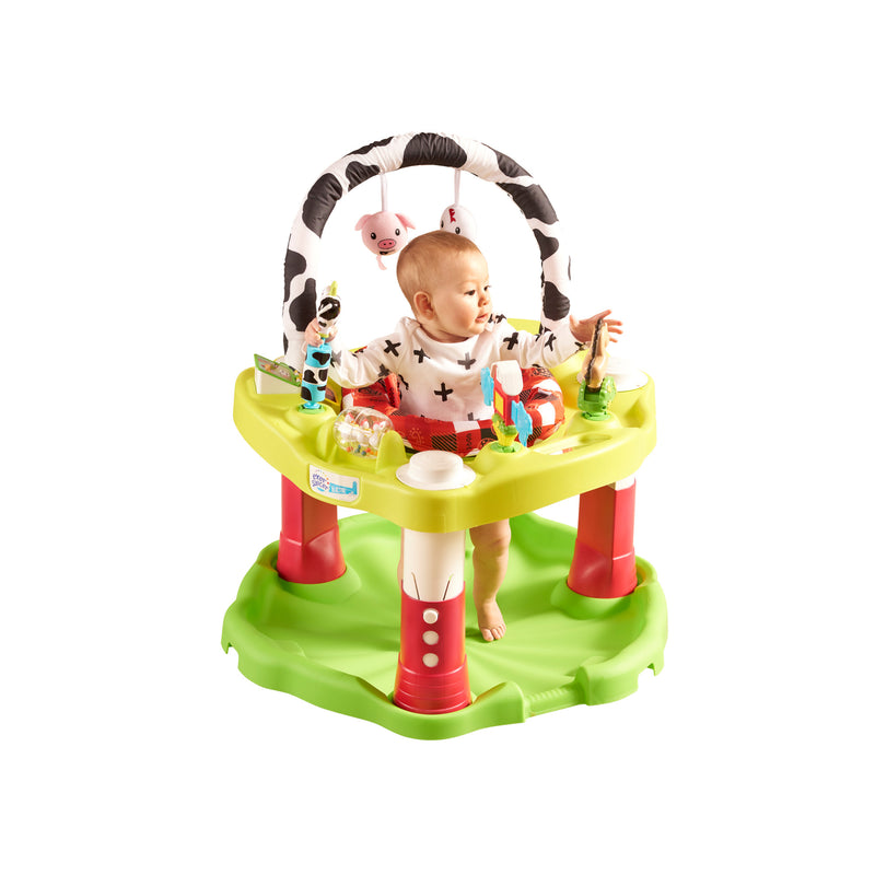 Evenflo ExerSaucer Playful Baby Bouncer Saucer Activity Center, Green (Used)