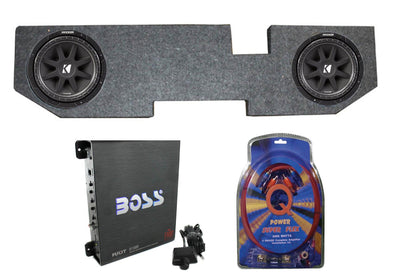 Kicker 10" 600W Subwoofer Pair w/ Dodge Ram Quad Sub Box & 1100W Amplifier & Kit - VMInnovations