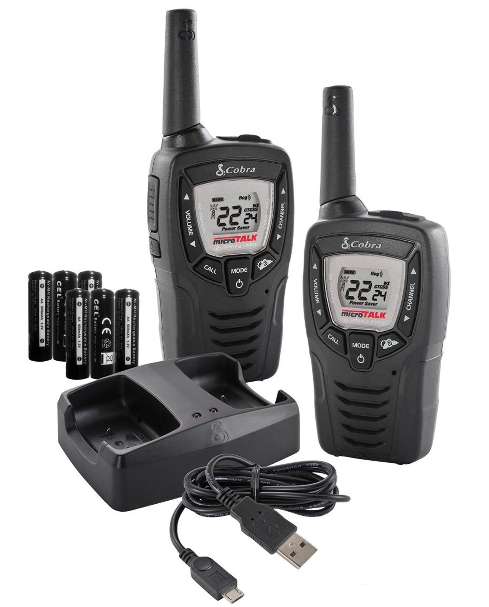 (2) COBRA MicroTalk 23 Mile 22 Ch FRS/GMRS Walkie Talkie 2-Way Radios - Open Box