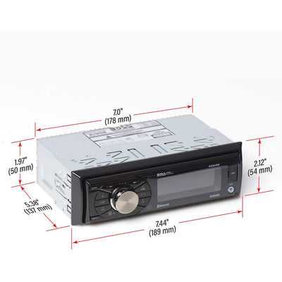 Boss 632UAB Single Din USB/SD AUX Bluetooth Multimedia Stereo Receiver (2 Pack)