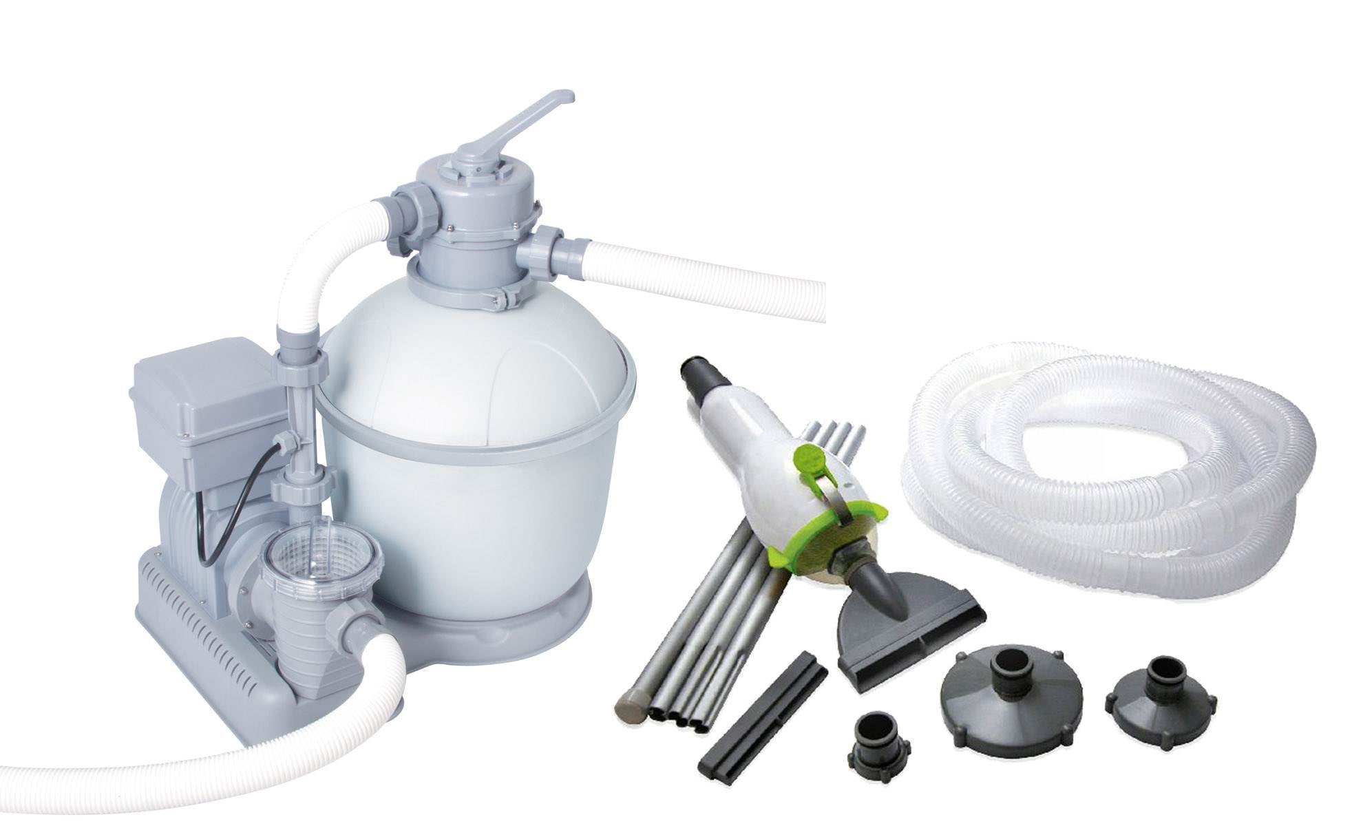 Bestway 1200 GPH Flowclear Pool Sand Filter with Ozonator & Kokido Skooba Vacuum