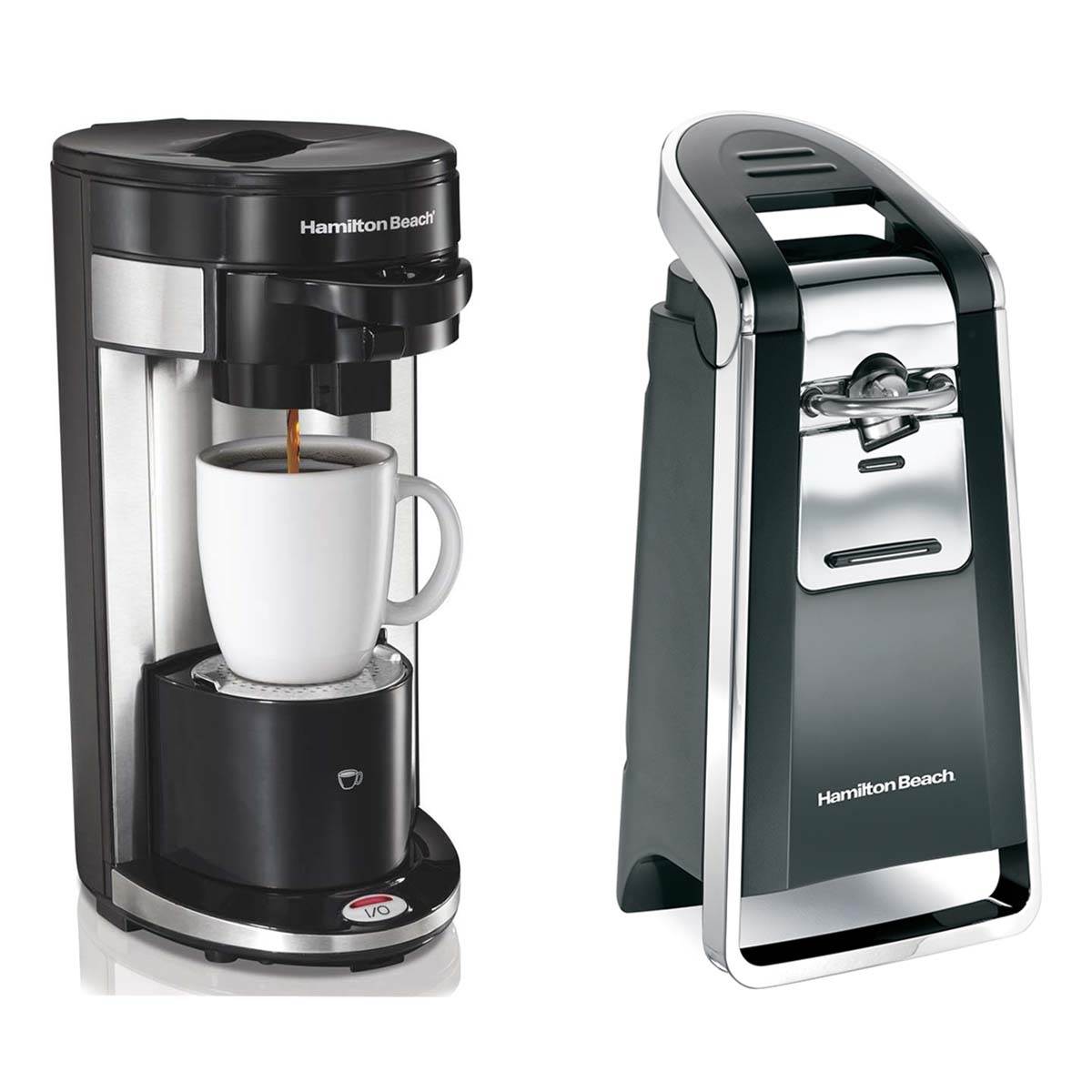 Hamilton Beach FlexBrew 1 Cup Coffee Maker + Smooth Touch Electric Can Opener