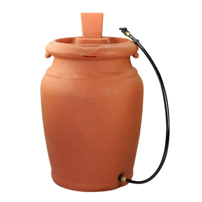 FCMP US4000-TC Urn Style 45 Gallon Rain Barrel with Planter and Hose (Open Box)