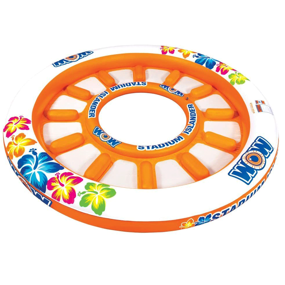 WOW Watersports Freestanding 5 Rail Towel Rack and Stadium Island Float, Orange