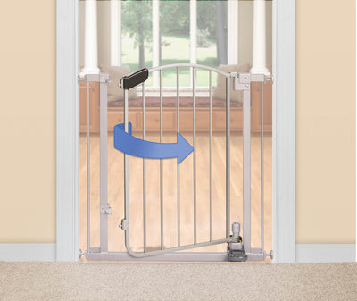 Summer Infant Step to Open Baby/Pet Metal Pressure Mount Gate, Silver (Open Box)