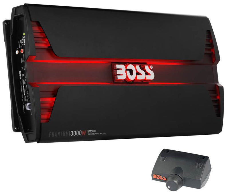 Boss Audio PT3000 3000W 2 Channel Car Audio Amplifier Power LED Amp+Remote