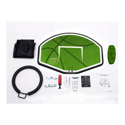 ExacMe Trampoline Basketball Hoop Game Play Sport with U-Bolt Attachment, Green