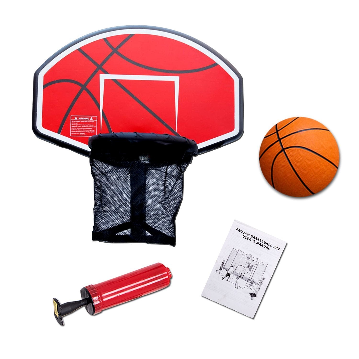 ExacMe Trampoline Basketball Hoop Game Play Sport with U-Bolt Attachment, Orange
