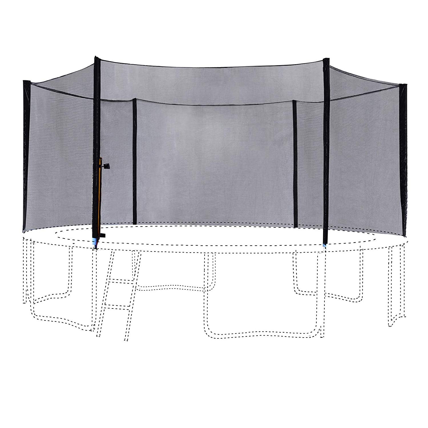 ExacMe 16 Foot Round Trampoline Replacement Enclosure Net with Poles T-Series