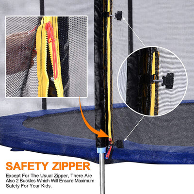 ExacMe 16 Foot Round Trampoline Replacement Enclosure Net with Poles T-Series