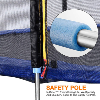 ExacMe 16 Foot Round Trampoline Replacement Enclosure Net with Poles T-Series