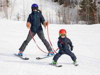 Lucky Bums Kids Ski Harness w/ Grip N' Guide Handle, 2 Leashes, Navy (Open Box) - VMInnovations