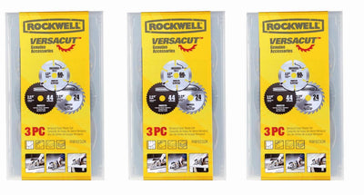 Rockwell RW9232K VersaCut 3 Piece 3-3/8 Inch Circular Saw Blade Set (3 Pack)