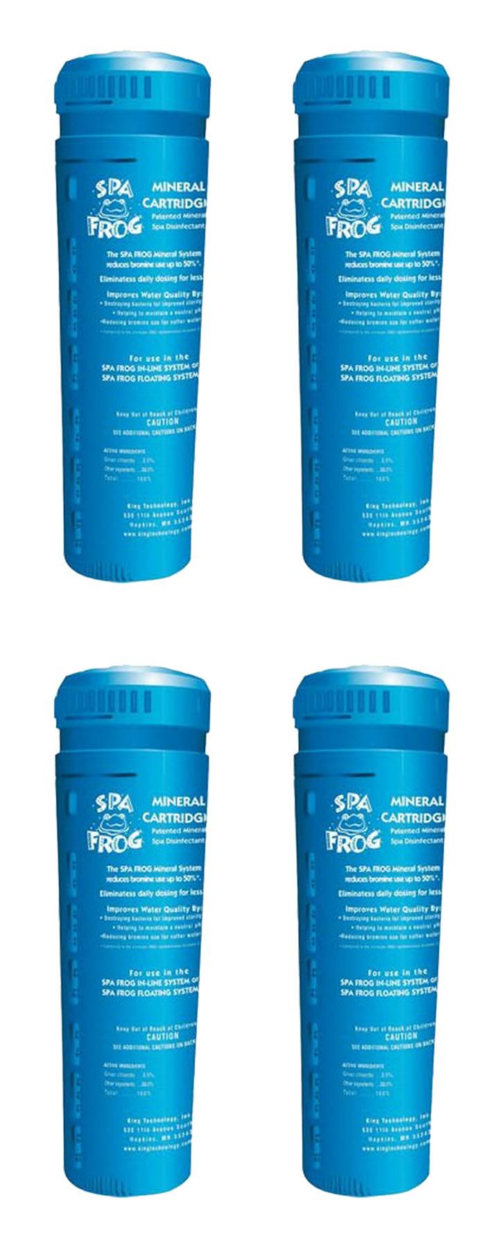 4) Pool Frog 01143812 Spa Tub Replacement Floating Mineral Sanitizer Cartridges