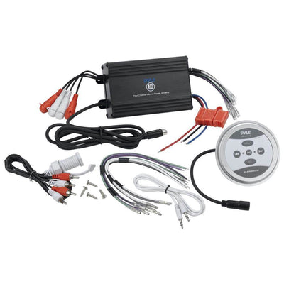 Pyle PLMRMBT7B Bluetooth 1200 Watt 4 Channel Amp Marine Boat Water ATV Amplifier