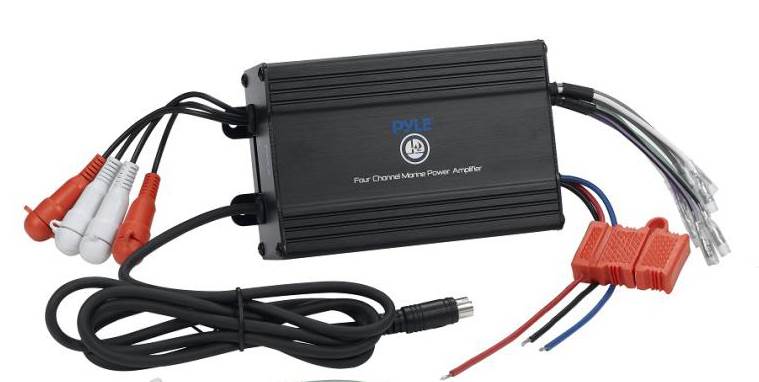 Pyle PLMRMBT7B Bluetooth 1200 Watt 4 Channel Amp Marine Boat Water ATV Amplifier