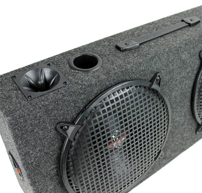 Pyramid PP12 Dual 12" 300W Subs Car Subwoofers + Monoblock R1100M Amp + Wiring