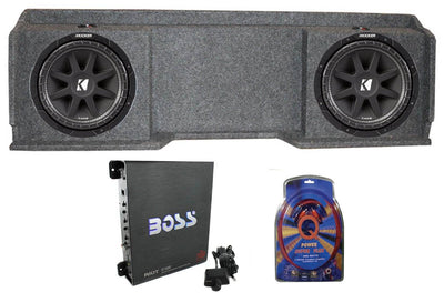 2) Kicker 43C104 10" Dual Subwoofers, Sub Box, Amplifier & Wiring Kit