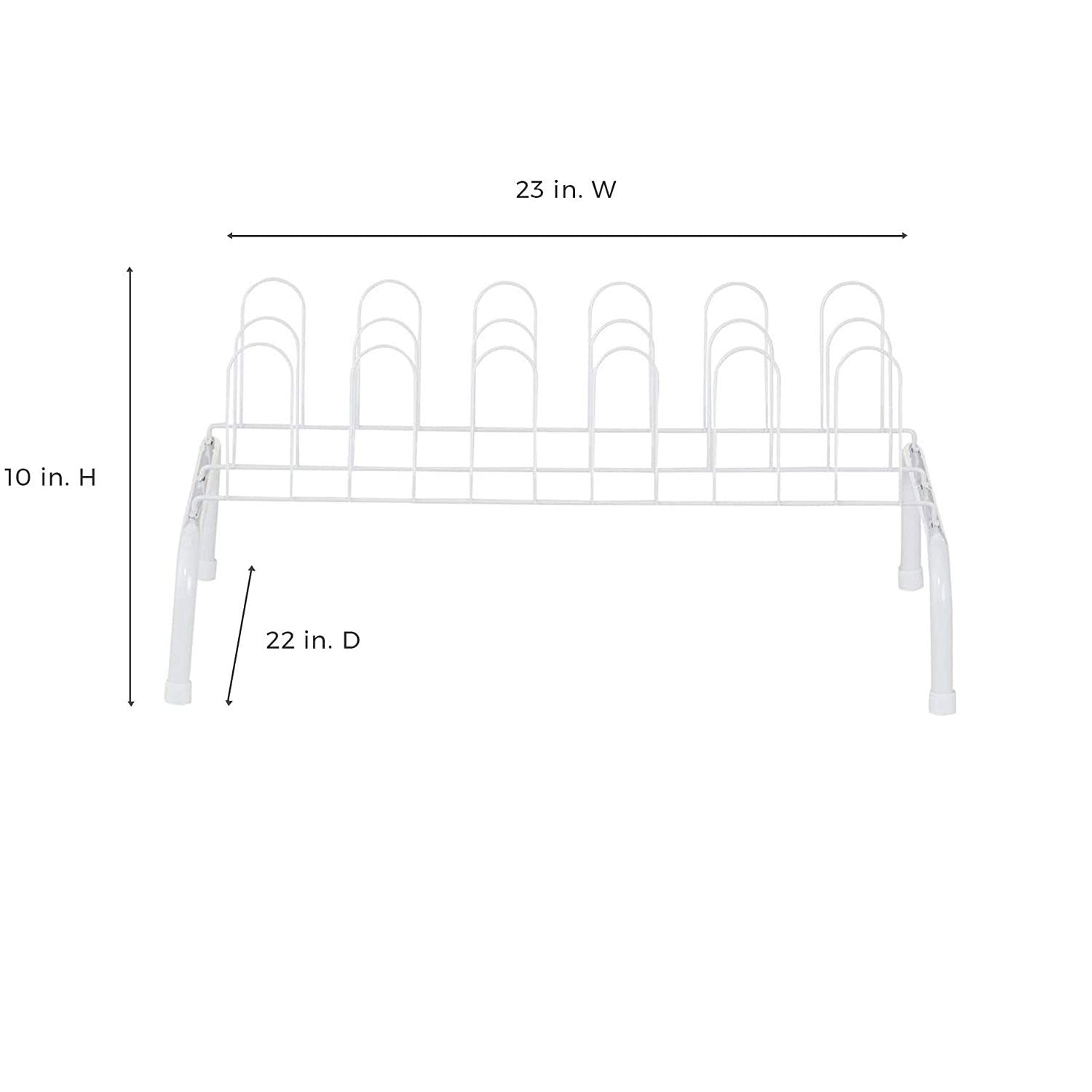 ClosetMaid 1039 Lightweight 9 Pair Freestanding Wire Shoe Rack Organizer, White - VMInnovations