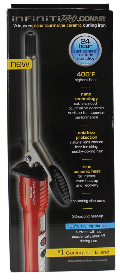 Conair Infiniti Pro 1/2" Nano Tourmaline Style Ceramic Curling Iron (Open Box)