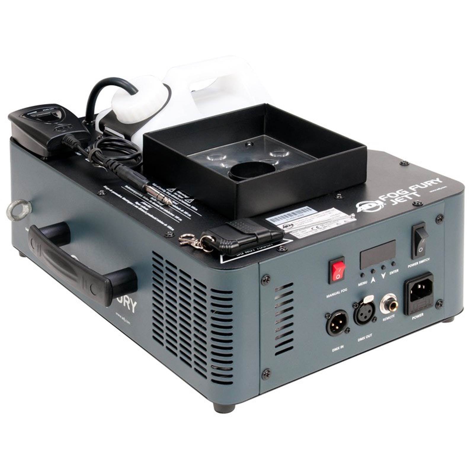American DJ Fog Fury Jett Smoke Machine w/ Lights & Remote (2 Pk) & Eco Fog, 4L